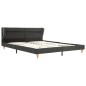 vidaXL Bett mit LED und Matratze Dunkelgrau Sackleinen 180 x 200 cm vidaXL Bett mit LED und Matratze Dunkelgrau Sackleinen 180 x 200 cm
