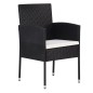 vidaXL 9-tlg. Garten-Essgruppe mit Kissen Poly Rattan Schwarz vidaXL 9-tlg. Garten-Essgruppe mit Kissen Poly Rattan Schwarz