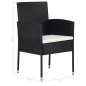 vidaXL 9-tlg. Garten-Essgruppe mit Kissen Poly Rattan Schwarz vidaXL 9-tlg. Garten-Essgruppe mit Kissen Poly Rattan Schwarz