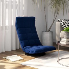 vidaXL Bodenstuhl Drehbar Blau Samt 