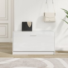 vidaXL Schuhbank Hochglanz-Weiß 80x24x45 cm Holzwerkstoff