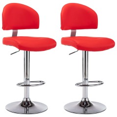 vidaXL Barhocker 2 Stk. Rot Kunstleder