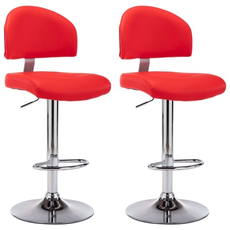vidaXL Barhocker 2 Stk. Rot Kunstleder