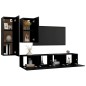 4-tlg. TV-Schrank-Set Schwarz Holzwerkstoff 4-tlg. TV-Schrank-Set Schwarz Holzwerkstoff