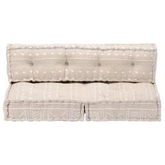 vidaXL Pouf Beige Stoff