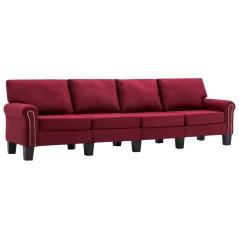 vidaXL 4-Sitzer-Sofa Weinrot Stoff