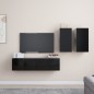 4-tlg. TV-Schrank-Set Schwarz Holzwerkstoff 4-tlg. TV-Schrank-Set Schwarz Holzwerkstoff