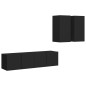 4-tlg. TV-Schrank-Set Schwarz Holzwerkstoff 4-tlg. TV-Schrank-Set Schwarz Holzwerkstoff