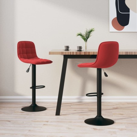 vidaXL Barhocker 2 Stk. Weinrot Samt 