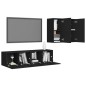 4-tlg. TV-Schrank-Set Schwarz Holzwerkstoff 4-tlg. TV-Schrank-Set Schwarz Holzwerkstoff