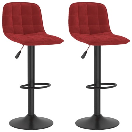 vidaXL Barhocker 2 Stk. Weinrot Samt 