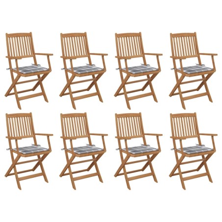 vidaXL Klappbare Gartenstühle mit Kissen 8 Stk. Massivholz Akazie