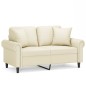 vidaXL 2-Sitzer-Sofa mit Zierkissen Creme 120 cm Kunstleder vidaXL 2-Sitzer-Sofa mit Zierkissen Creme 120 cm Kunstleder