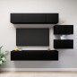 6-tlg. TV-Schrank-Set Schwarz Holzwerkstoff 6-tlg. TV-Schrank-Set Schwarz Holzwerkstoff
