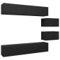 6-tlg. TV-Schrank-Set Schwarz Holzwerkstoff 6-tlg. TV-Schrank-Set Schwarz Holzwerkstoff