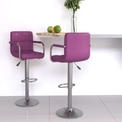 vidaXL Barhocker 2 Stk. Lila Kunstleder 
