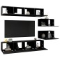 6-tlg. TV-Schrank-Set Schwarz Holzwerkstoff 6-tlg. TV-Schrank-Set Schwarz Holzwerkstoff