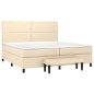 vidaXL Boxspringbett mit Matratze Creme 200x200 cm Stoff vidaXL Boxspringbett mit Matratze Creme 200x200 cm Stoff