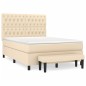 vidaXL Boxspringbett mit Matratze Creme 140x190 cm Stoff vidaXL Boxspringbett mit Matratze Creme 140x190 cm Stoff