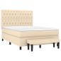 vidaXL Boxspringbett mit Matratze Creme 140x190 cm Stoff vidaXL Boxspringbett mit Matratze Creme 140x190 cm Stoff