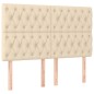 vidaXL Boxspringbett mit Matratze Creme 140x190 cm Stoff vidaXL Boxspringbett mit Matratze Creme 140x190 cm Stoff