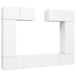 vidaXL 6-tlg. TV-Schrank-Set Weiß Holzwerkstoff