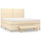 vidaXL Boxspringbett mit Matratze Creme 180x200 cm Stoff vidaXL Boxspringbett mit Matratze Creme 180x200 cm Stoff