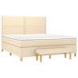 vidaXL Boxspringbett mit Matratze Creme 180x200 cm Stoff vidaXL Boxspringbett mit Matratze Creme 180x200 cm Stoff