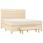 vidaXL Boxspringbett mit Matratze Creme 180x200 cm Stoff vidaXL Boxspringbett mit Matratze Creme 180x200 cm Stoff