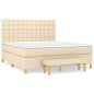 vidaXL Boxspringbett mit Matratze Creme 180x200 cm Stoff vidaXL Boxspringbett mit Matratze Creme 180x200 cm Stoff