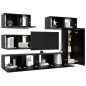vidaXL 6-tlg. TV-Schrank-Set Schwarz Holzwerkstoff vidaXL 6-tlg. TV-Schrank-Set Schwarz Holzwerkstoff