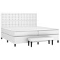 vidaXL Boxspringbett mit Matratze Weiß 200x200 cm Kunstleder vidaXL Boxspringbett mit Matratze Weiß 200x200 cm Kunstleder