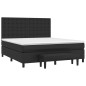 vidaXL Boxspringbett mit Matratze Schwarz 160x200 cm Kunstleder vidaXL Boxspringbett mit Matratze Schwarz 160x200 cm Kunstleder