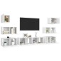 8-tlg. TV-Schrank-Set Weiß Holzwerkstoff 8-tlg. TV-Schrank-Set Weiß Holzwerkstoff