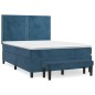 vidaXL Boxspringbett mit Matratze Dunkelblau 140x190 cm Samt vidaXL Boxspringbett mit Matratze Dunkelblau 140x190 cm Samt