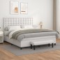 vidaXL Boxspringbett mit Matratze Weiß 180x200 cm Kunstleder vidaXL Boxspringbett mit Matratze Weiß 180x200 cm Kunstleder