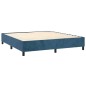 vidaXL Boxspringbett mit Matratze Dunkelblau 180x200 cm Samt vidaXL Boxspringbett mit Matratze Dunkelblau 180x200 cm Samt