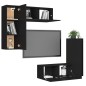 4-tlg. TV-Schrank-Set Schwarz Holzwerkstoff 4-tlg. TV-Schrank-Set Schwarz Holzwerkstoff