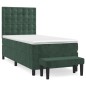 vidaXL Boxspringbett mit Matratze Dunkelgrün 80x200 cm Samt vidaXL Boxspringbett mit Matratze Dunkelgrün 80x200 cm Samt