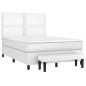 vidaXL Boxspringbett mit Matratze Weiß 140x200 cm Kunstleder vidaXL Boxspringbett mit Matratze Weiß 140x200 cm Kunstleder