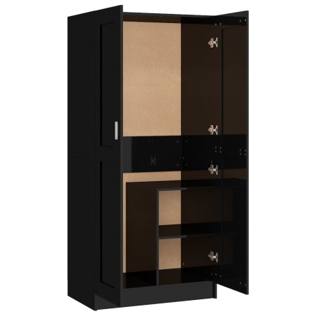 vidaXL Kleiderschrank Hochglanz-Schwarz 82,5x51,5x180 cm Holzwerkstoff