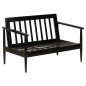 vidaXL 2-Sitzer-Sofa Echtleder Akazienholz Schwarz vidaXL 2-Sitzer-Sofa Echtleder Akazienholz Schwarz