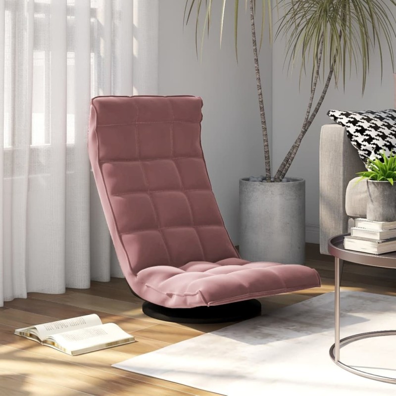vidaXL Bodenstuhl Drehbar Rosa Samt vidaXL Bodenstuhl Drehbar Rosa Samt