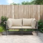 vidaXL Garten-Ecksofas mit Kissen 2 Stk. Grau Poly Rattan vidaXL Garten-Ecksofas mit Kissen 2 Stk. Grau Poly Rattan