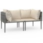 vidaXL Garten-Ecksofas mit Kissen 2 Stk. Grau Poly Rattan vidaXL Garten-Ecksofas mit Kissen 2 Stk. Grau Poly Rattan