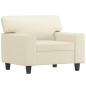 vidaXL Sessel mit Hocker Creme 60 cm Kunstleder vidaXL Sessel mit Hocker Creme 60 cm Kunstleder
