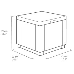 Keter Hocker mit Stauraum Cube Cappuccino-Braun 228749
