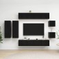 8-tlg. TV-Schrank-Set Schwarz Holzwerkstoff 8-tlg. TV-Schrank-Set Schwarz Holzwerkstoff