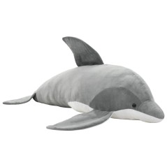 vidaXL Delfin Kuscheltier Plüsch Grau
