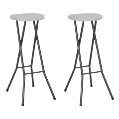 vidaXL Klappbare Barhocker 2 Stk. HDPE und Stahl Weiß